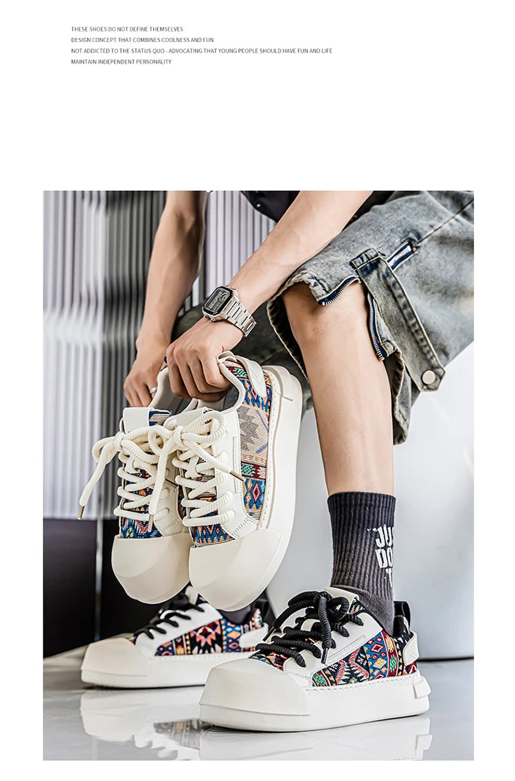 Trendy Street Style Lace Up Sneakers for Men Outdoor Activities Shoes Обувь Skate Shoes for Men Comfy Non Slip Casual Sneakers