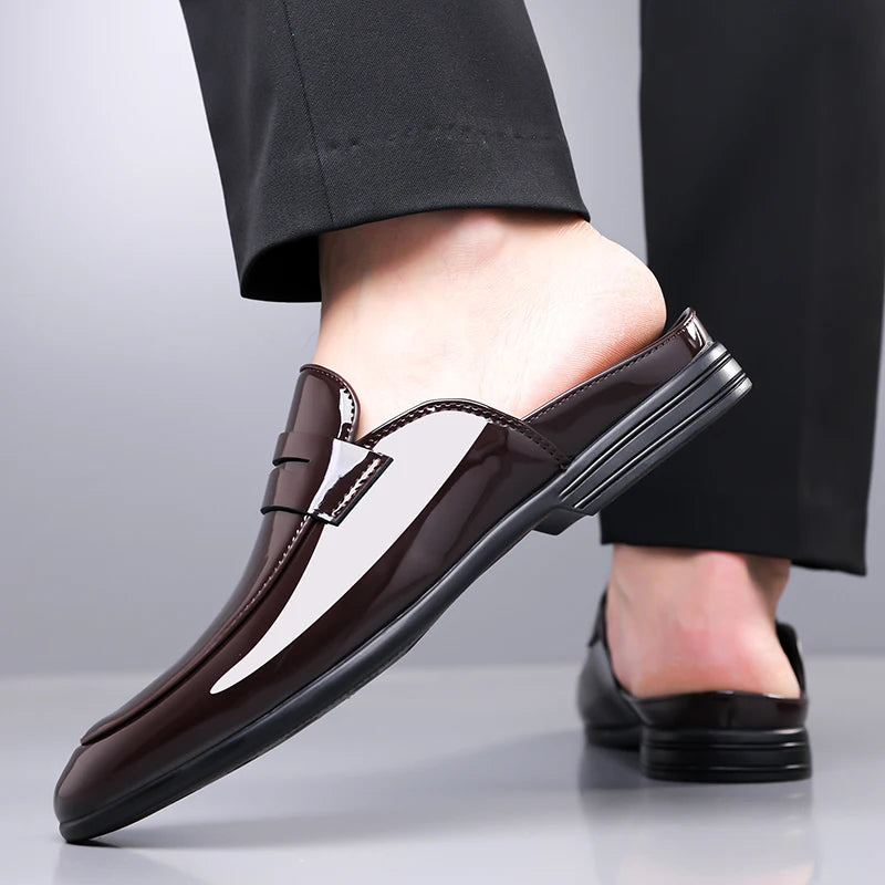 Summer and Spring Men's Leather Shoes Minimalist and high-quality casual style Fashion Street Comfortable daily shoes Black