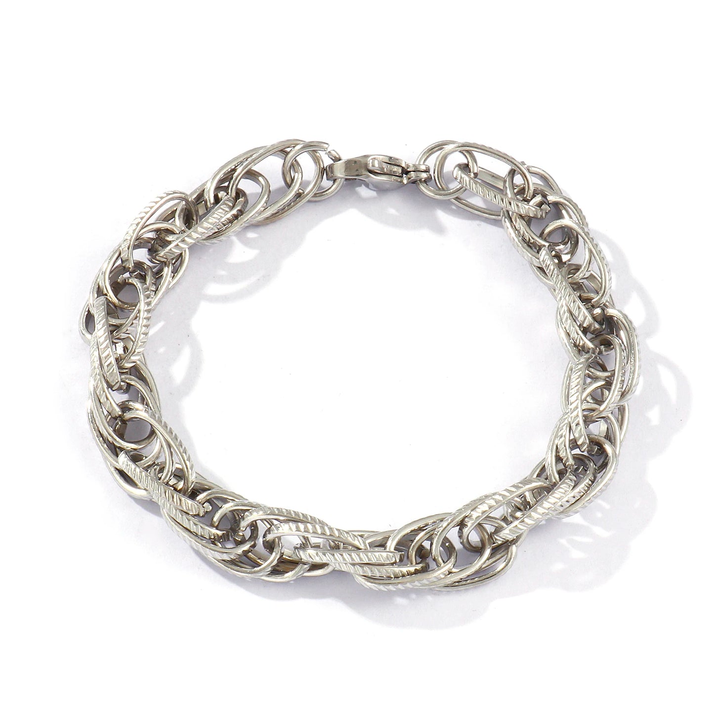 1 Piece 8mm Width Dainty Exquisite 304 Stainless Steel Handmade Oval Link Chain Bracelets For Women Men Gift 20cm(7.9") long