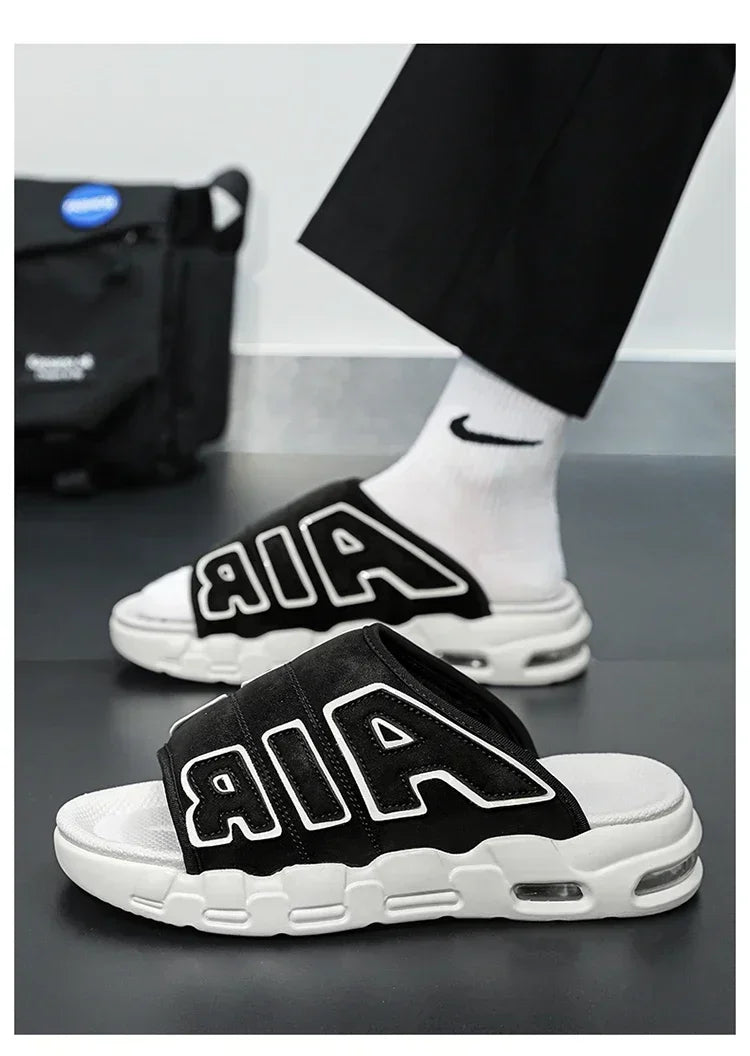 Men's Slippers 2025 Summer New Casual Slippers Fashion Air Cushion Sports Slippers for Men Non Slip Beach Shoes Designer Slides