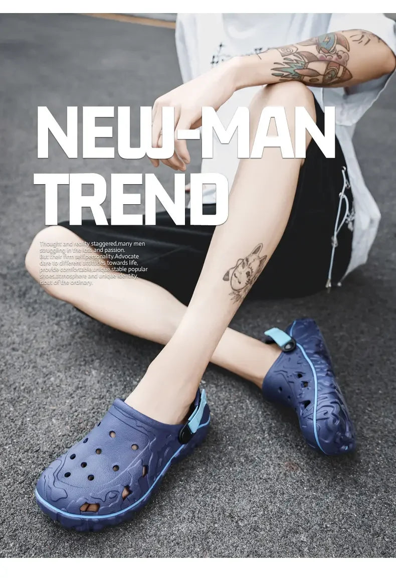 Men's Sandals Summer Clogs Non Slip Beach Trend Casual Sandals Breathable Thick Bottom High Quality Hole Shoes Big Size 45 46 47
