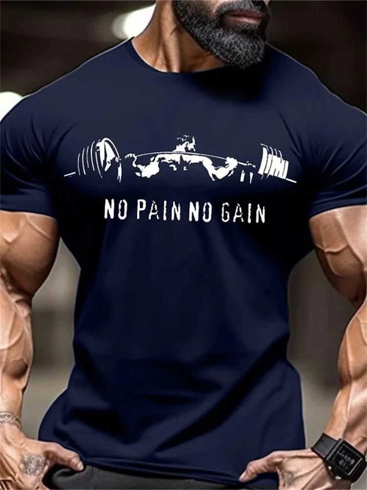 New Men's Fitness T-Shirt Fierce Gym Sports Short-Sleeved Top Quick-Dry Round Neck T-Shirt Fitness Competition Training Clothes