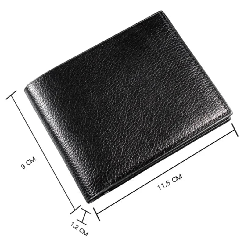 New Men's Wallet Genuine Leather Men Wallets Premium Product Real Cowhide Wallets for Man Short Black Walet Portefeuille Homme
