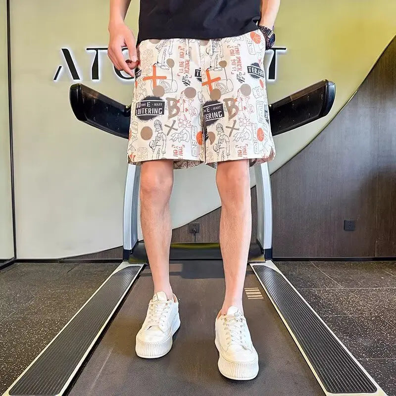 Hip Hop Men's Sports Shorts Summer Fashion White Short Pants Harajuku High Street Men's Clothing Casual Shorts Streetwear 2024