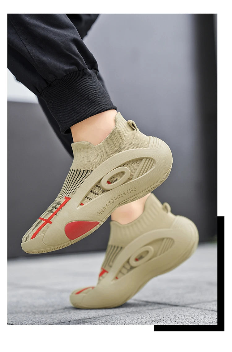 Summer Sneakers for Men Breathable Socks Casual Sports Shoes New Arrival Black Green Men Trainers Platform Designer Sneakers Men