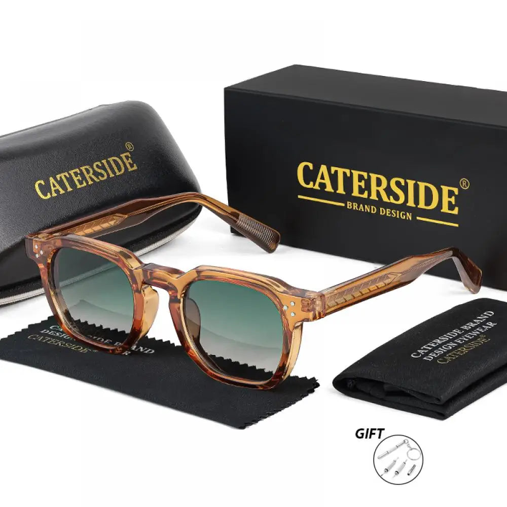 CATERSIDE Fashion Prescription Sunglasses 1.56 Refractive Index Lens Men's Small  Square Frame Women's Optical Sun Glasses