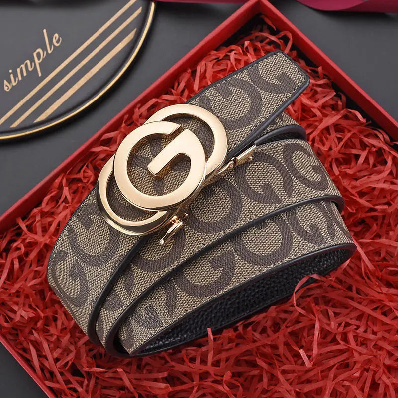 Business Men Belts Casual Fashion Luxury Designer Famous Brand Automatic g Buckle Women Belts Leather Belt for Men Male Jeans