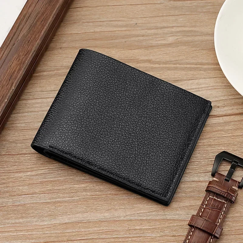 New Men's Wallet PU Leather Men Wallets Business Wallets for Man Short Black Walet Portefeuille Homme