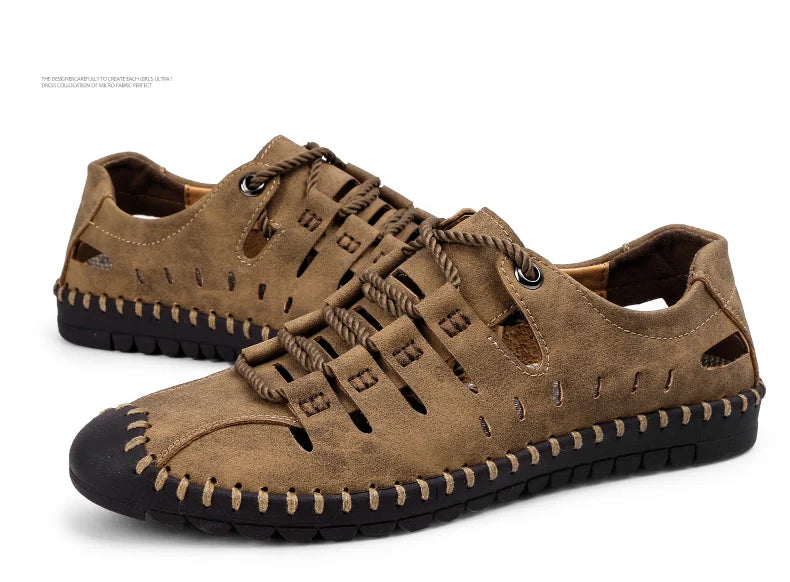 Men Leather Sandals Comfortable Outdoor Casual Shoes 2022 Summer Beach Casual Walking Male Sneakers Men Beach Casual Sandals