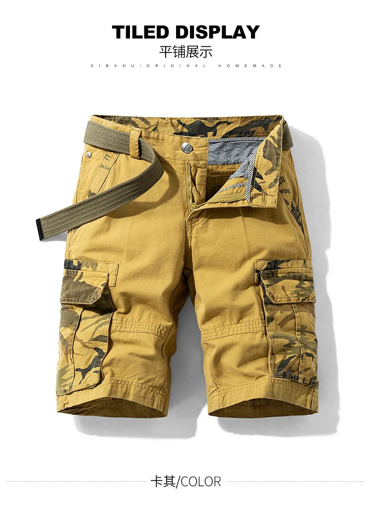 Summer Fashion Tooling Shorts for Men Casual Loose Cargo Shorts Outdoor Sport Pants Men Versatile Straight Cotton Short Trousers