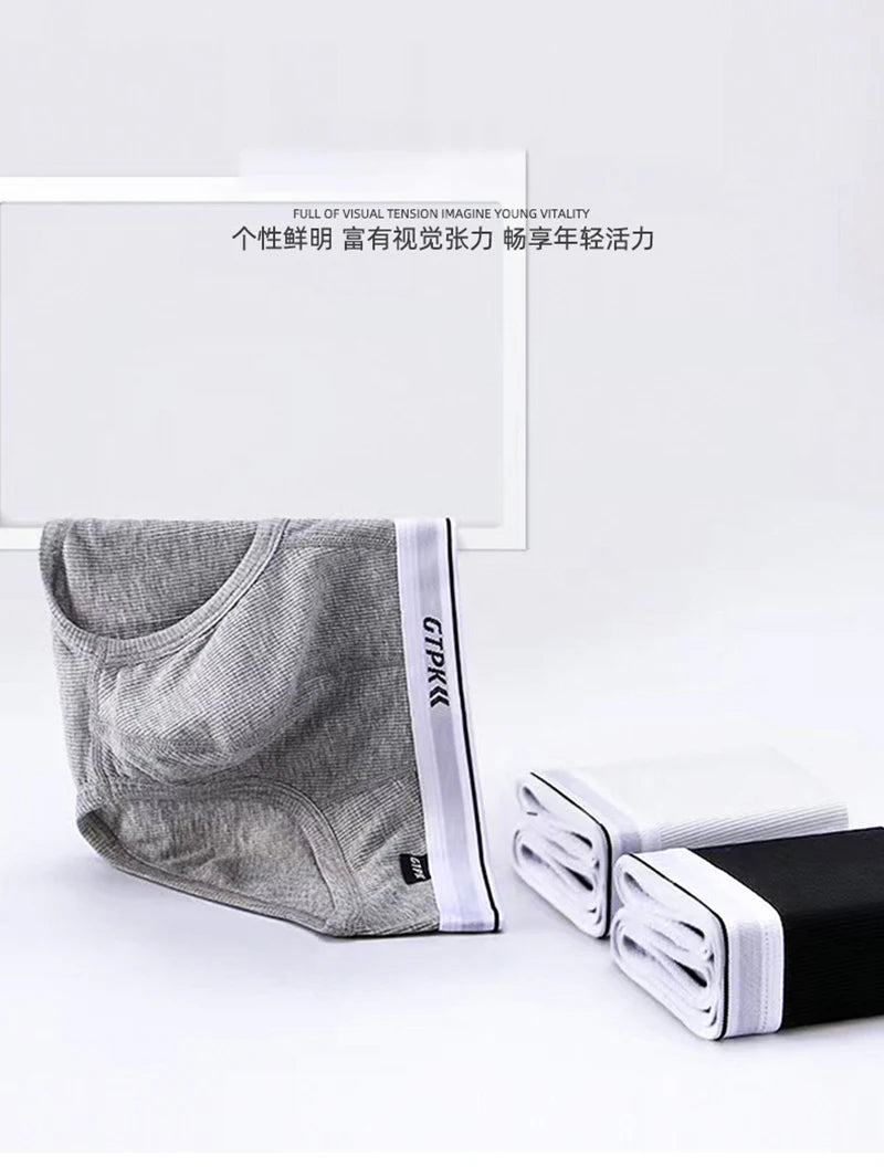 Men's Underwear Triangle Panties Antibacterial Breathable Soft Comfortable Youth Briefs Mid Rise U Bulge Pouch Underpants Homme