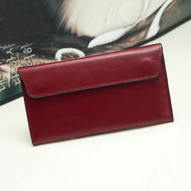 Slim Genuine Leather Women Wallet Female Long Clutch Coin Purses Luxury Design Wallets and Purses Ladies Card Holder Vallet 2023