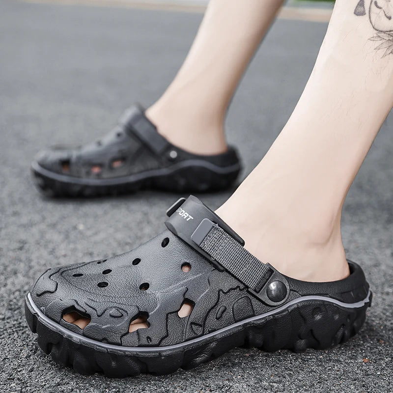 Men's Sandals Summer Clogs Non Slip Beach Trend Casual Sandals Breathable Thick Bottom High Quality Hole Shoes Big Size 45 46 47