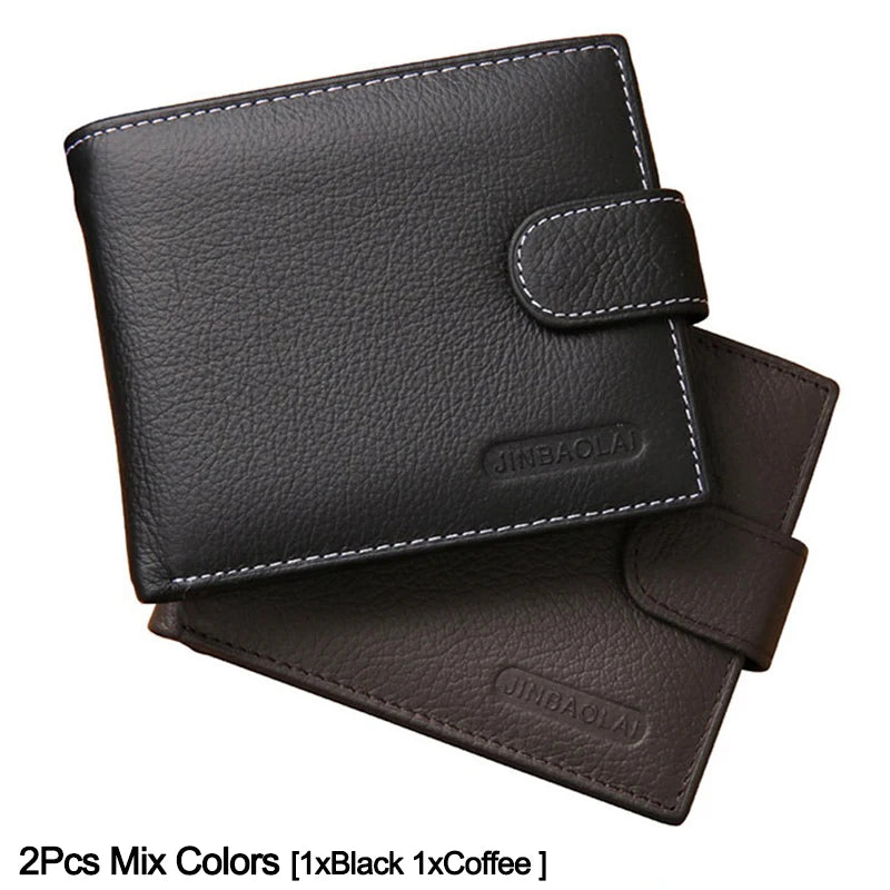 Genuine Leather Men Wallets Cow Leather Solid Sample Style Zipper Purse Man Card Horders Famous Brand High Quality Male Wallet