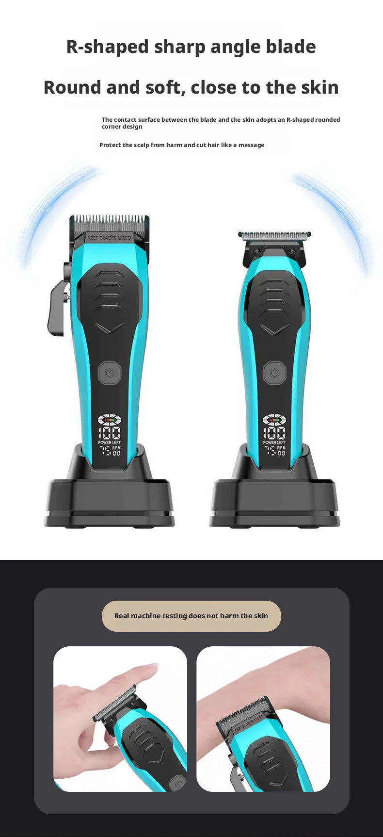 Professional Cordless Hair Clippers for Men, Rechargeable Barber Clippers With Base, Lithium-ion Battery Hair Cutting Machine