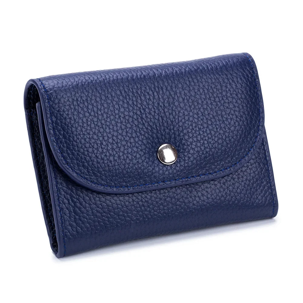 Genuine Leather Wallet Women Casual Simple Female Short Small Wallets Coin Purse Card Holder Men Money Bag with Zipper Pocket