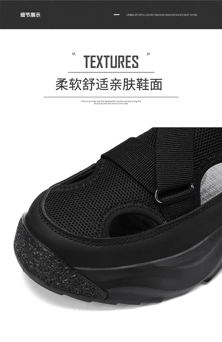 New Men Sandals Cave Casual Baotou Sports Shoes for Men Ankle Sandals Men's Water Proof Sandals for Male Beach Platform Shoes