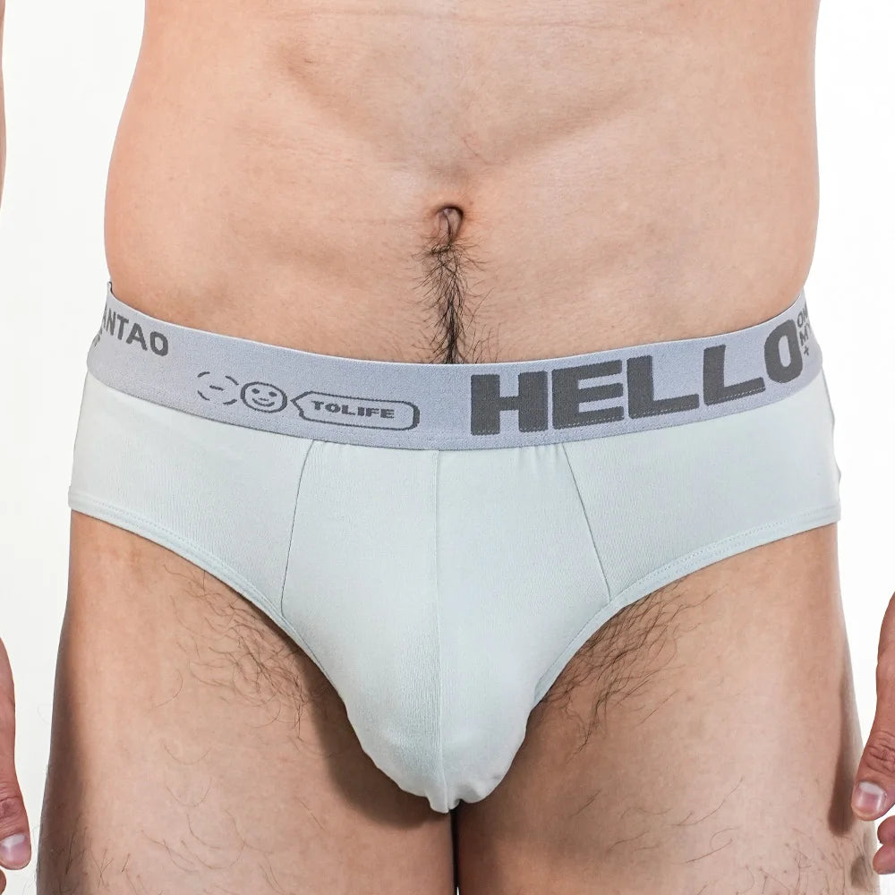 Mens Underwear Cotton Breathable Triangular Panty Fashion Sexy Slip U Underpants Hot Bikini Mid-Waist High Elasticity Men Briefs