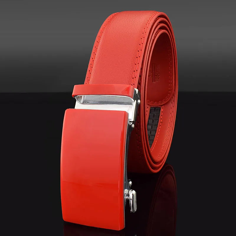2024 Men Designer Belts High Quality White Luxury Brand Belt Automatic Buckl Cowskin Casual Business Waist Strap Ceinture Homme