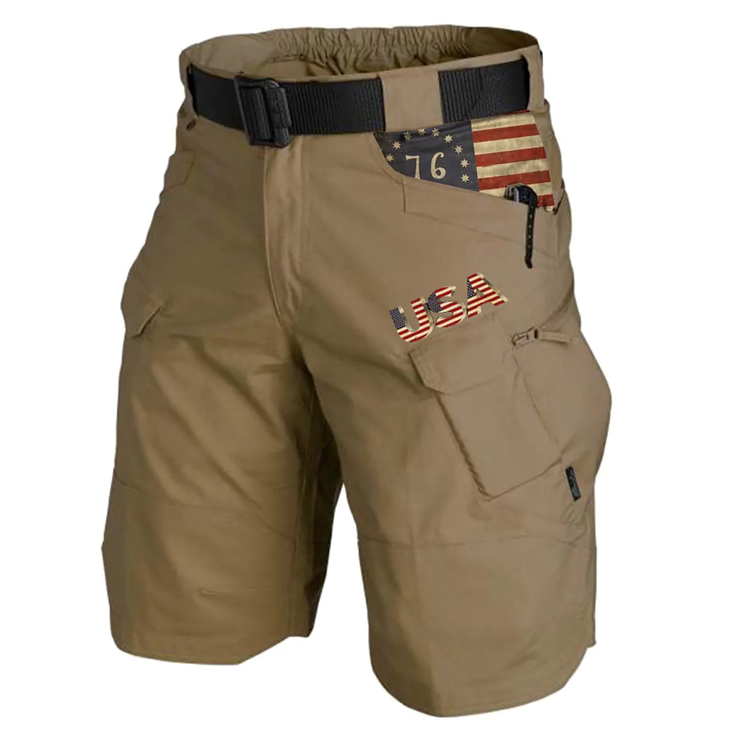 Men's Cargo Shorts Cotton Linen Wear-resisting Multi-Pockets printing shorts Casual Outdoors Loose Hiking Trekking Sweatpants