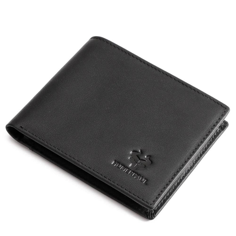Handmade Wallet for Men Genuine Leather Credit Card Holder Purse with ID Window Short Male High Quality Cartera