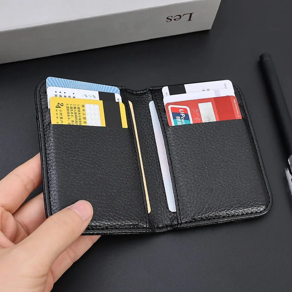 Portable Super Slim Soft Wallet for Men PU Leather Mini ID Credit Card Wallet Purse Card Holders Wallet Thin Small Short Wallets