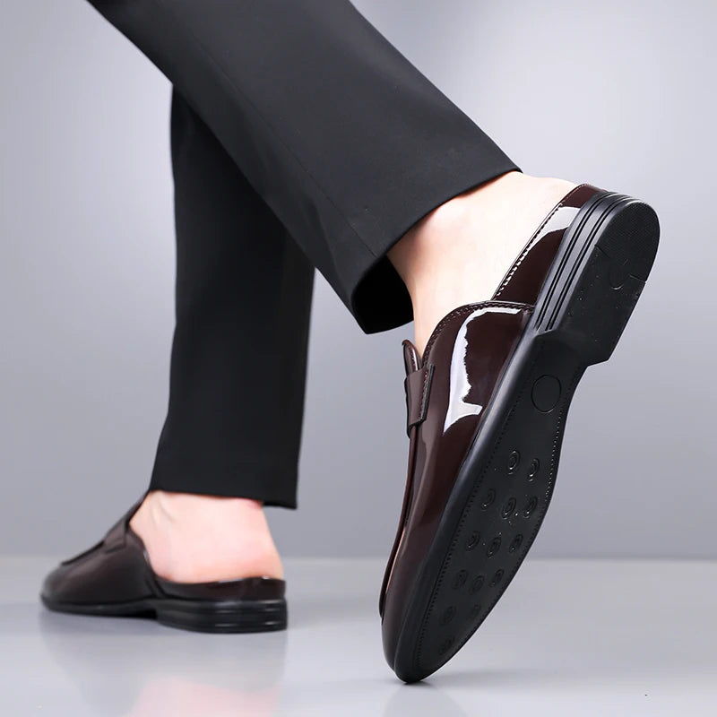 Summer and Spring Men's Leather Shoes Minimalist and high-quality casual style Fashion Street Comfortable daily shoes Black