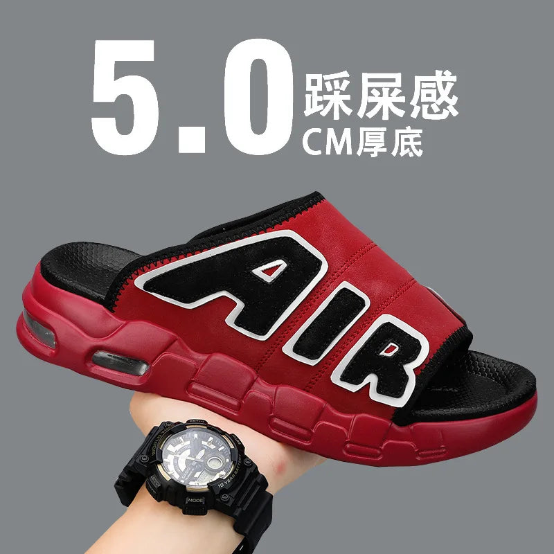 Men's Slippers 2025 Summer New Casual Slippers Fashion Air Cushion Sports Slippers for Men Non Slip Beach Shoes Designer Slides