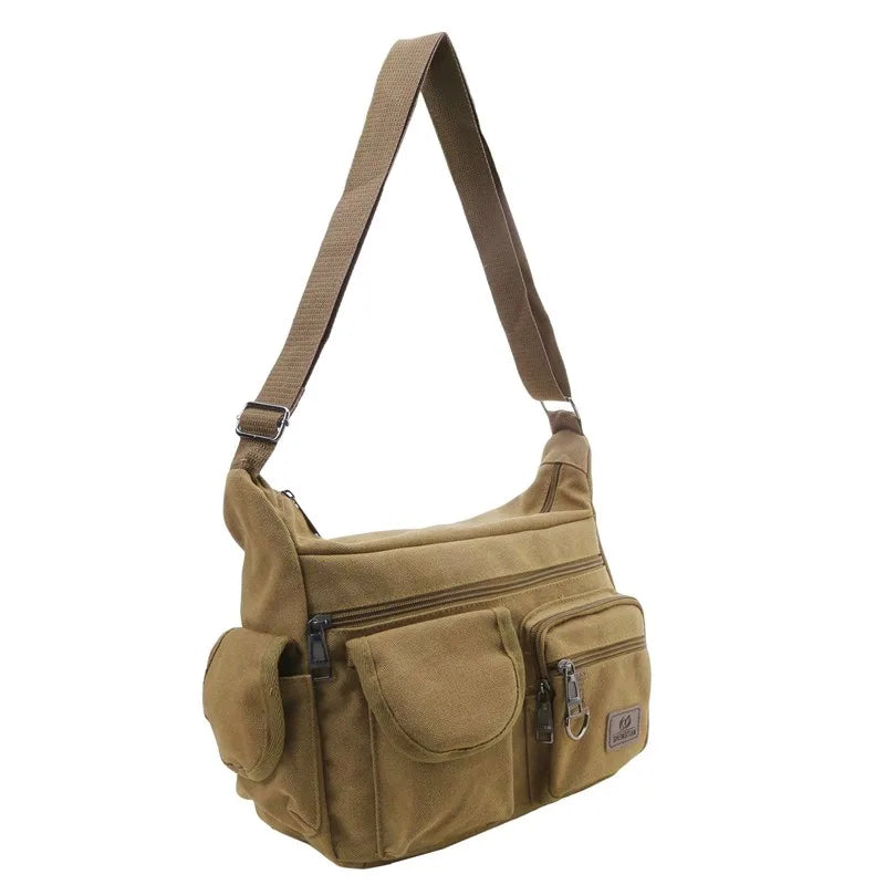Men Canvas Shoulder Bags Casual Tote Travel Men's Crossbody Bag Luxury Messenger Bags Fashion High Quality Handbag