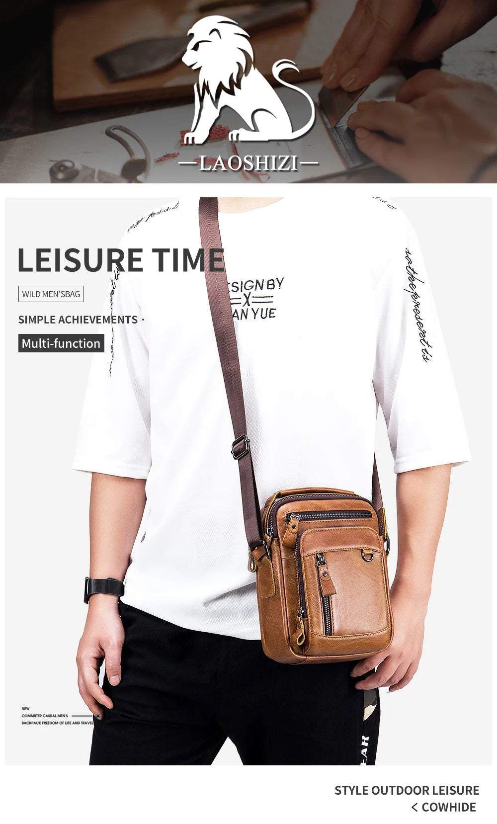 Brand 100% Genuine Leather Men's Shoulder Bags Messenger Bag for Men Crossbody Bags new Small Man Designer Handbag Bolso Male