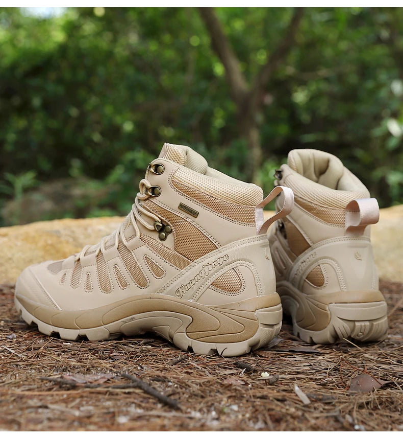 Fashion Men's Boots Tactical Combat Boots Outdoor Non-slip Hiking Boots Lightweight Men Desert Boots Motorcycle Boots