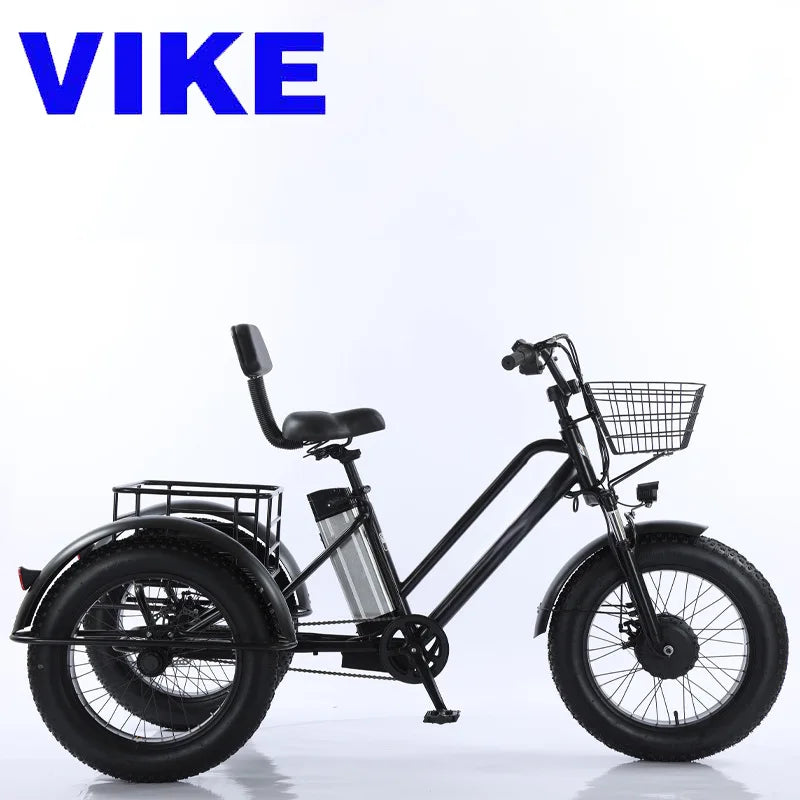 Double double seat snow tire wide fat tire power tricycle electric pedal cross-border car