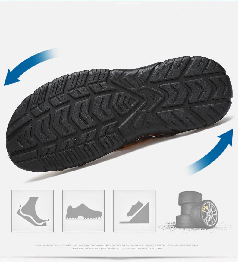 Summer Slippers New Men Sandals Soft Outdoor Slides High Quality Genuine Leather Comfortable Beach Sandals Outdoor Men Shoes