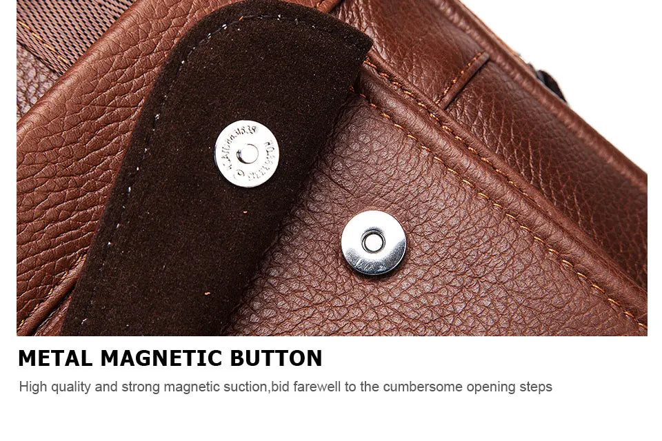 Durable Genuine Leather Bags for Men High Quality Business Crossbody Sling Bag for Work Outdoor Travel Male Messenger Packs