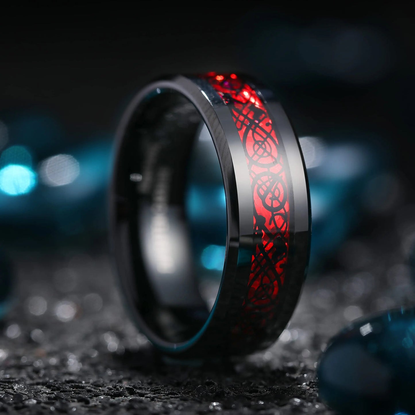Fashion Men’s Silver Color Black Stainless Steel Ring Groove Multi-Faceted Ring For Men Women Engagement Ring Anniversary Gifts