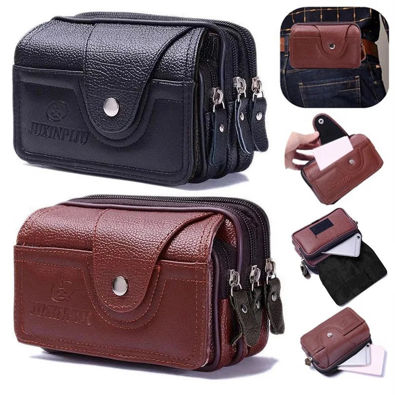 PU Leather Hand Bags For Men Large Capacity Money Purse Cell Mobile Phone Pocket Women Soft Double Zipper Male Clutch Bags