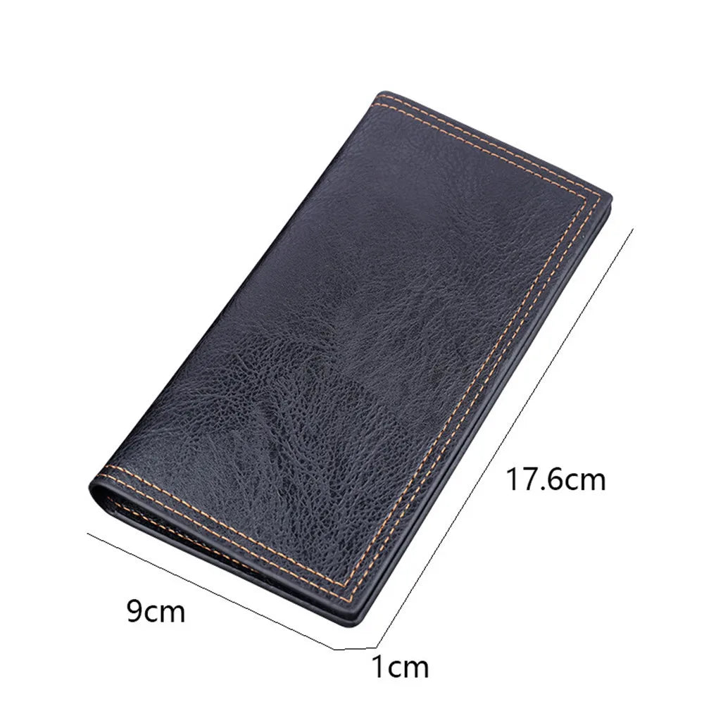 Fashion Men Wallets Long Pu Leather Vintage Thin Zipper Purse Man Credit Card Holder Brand High Quality Male Wallet Money Purses