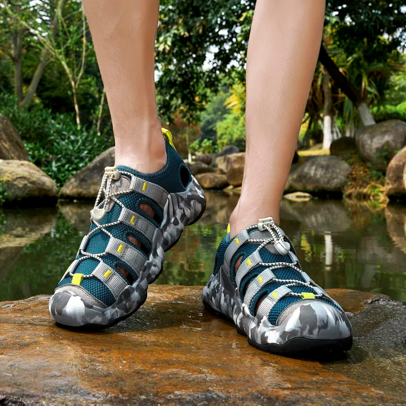 Summer Men Sandals Beach Trekking Hiking Casual Slippers Soft Fishing Outdoor Climbing Mesh Classic Roman Fashion Comfortable