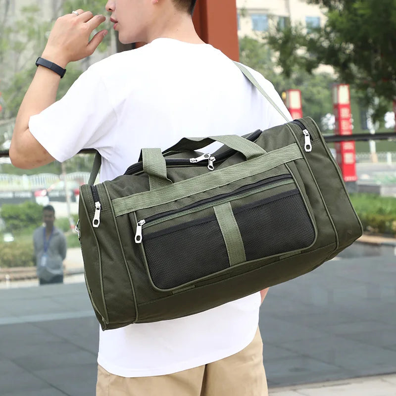 Men Nylon Travel Duffel Bag Carry On Luggage Bag Men Tote Large Capacity Weekender Gym Sport Holdall Overnight Bag Pouches