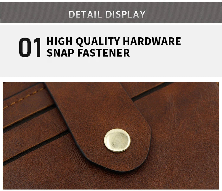 Men Fashion Credit ID Card Holder Wallet Male Slim Leather Wallet with Coin Pocket Brand Designer Brown Business Purse