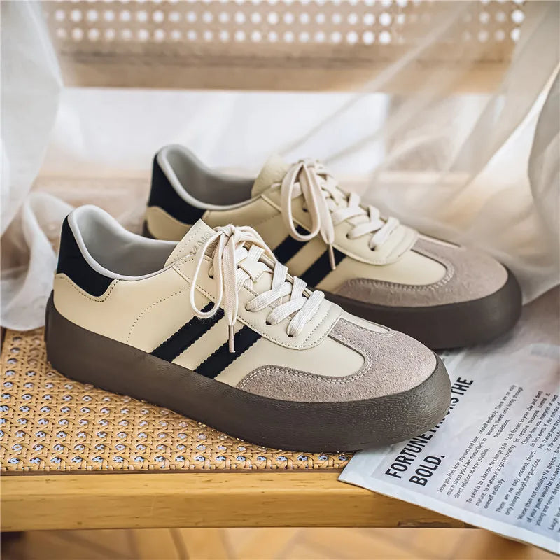 Men's trendy popular Leisure shoes versatile soft leather for Men Sneakers Man Low-top wear-resistant sports walking Footwear