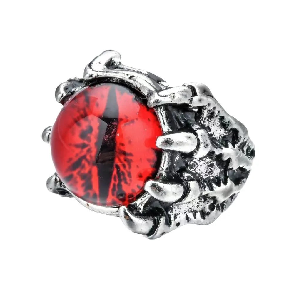 Retro Personality Evil Eye Dragon Claw Wolf Claw Adjustable Opening Rings for Men Halloween Punk Dark Style Finger Jewelry Gifts