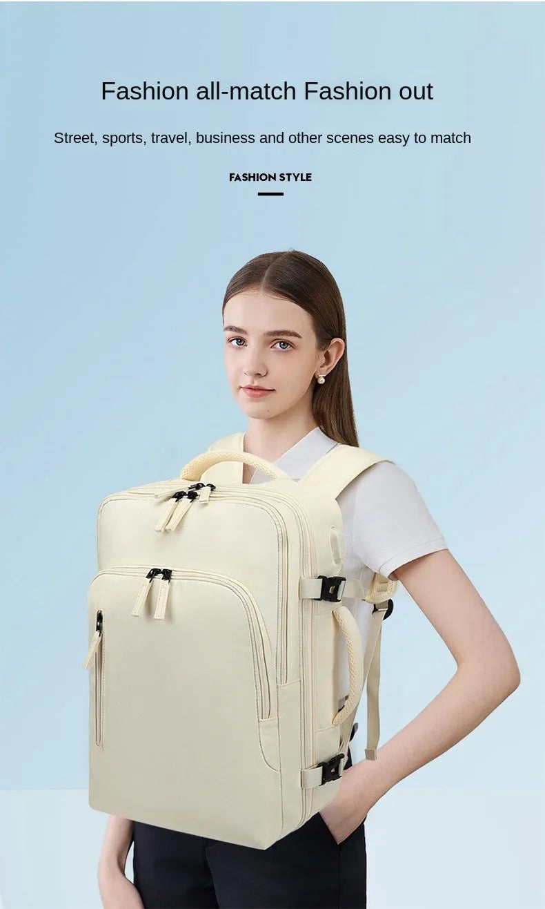 Men's Travel Backpack, Outdoor Luggage Backpack, Business Weekend Bag, Expandable, Large Capacity Travel Backpack, Commuting, Short-Distance Business Trip Luggage Bag, Perfectly Matches Backpack Accessories, Luggage Strap Des