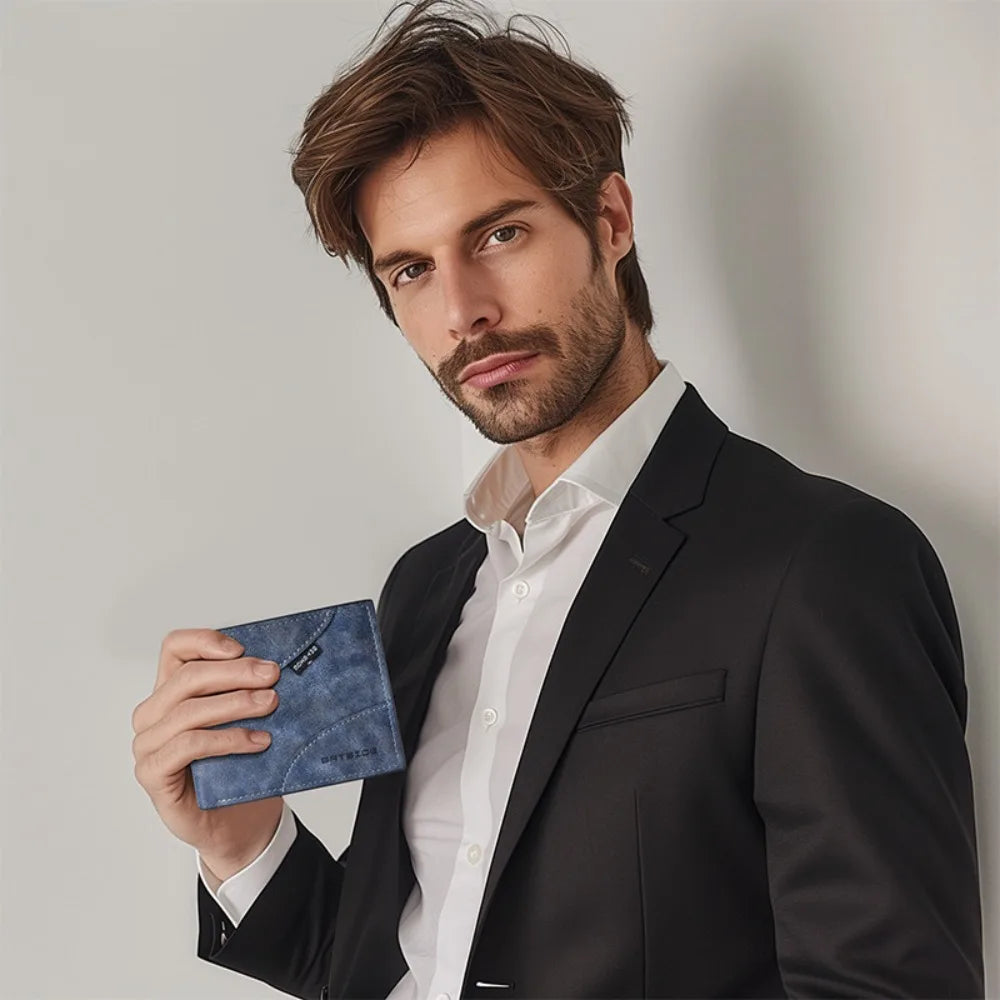 Casual PU Leather Men's Wallet Multi-functional Large Capacity Business Wallet Classic Luxury Short Card Bag Business