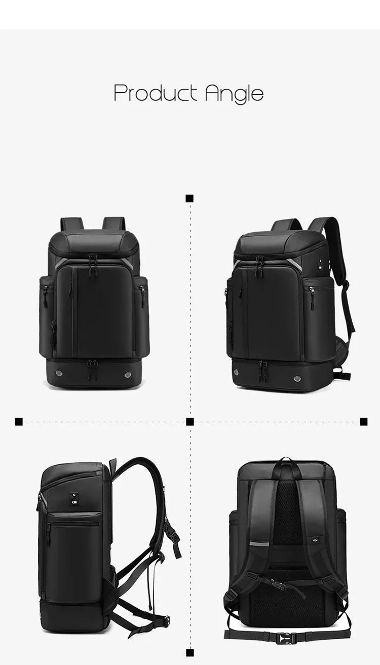 Men travel backpack large capacity trekking Backpack Business 17 Inch Laptop Backpack 50L Hiking Backpack With shoe bag ﻿