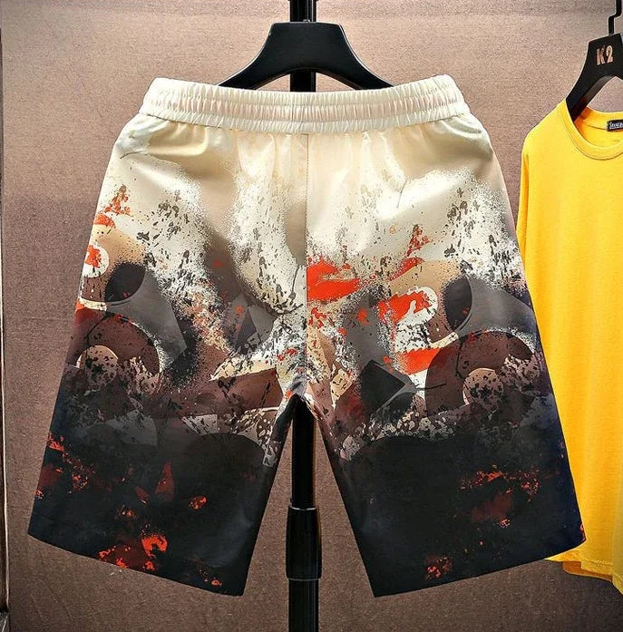 Shorts for Men Anime Graphic Board Man Short Pants Beach in Bulk with Ice Elastic Personalizate Fashion Streetwear New Pant 2024