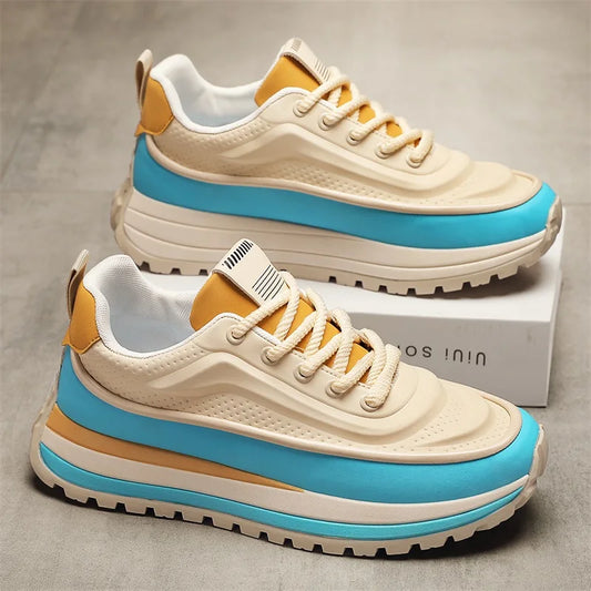 Men Shoes Platform Male Sneakers Fashion Thick Soles Casual Sport Shoes Breathable Height Increased Athletic Shoes Walking Shoes