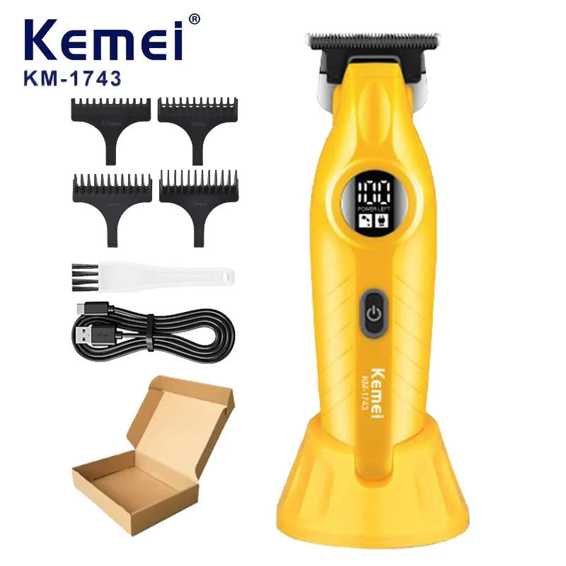 KM-1743 Professional Hair Clippers Set for Men Wireless USB Charging Hair Trimmer Machine Men's Professional Hair Clippers