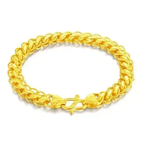 Gold shop with 9999 24k real gold men's bracelet dragon row boss bracelet send dad watch chain