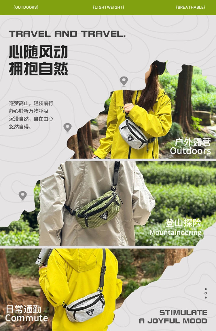 Outdoor hiking backpack - Large capacity, lightweight, expandable chest bag. Suitable for both men and women. Includes hiking eq
